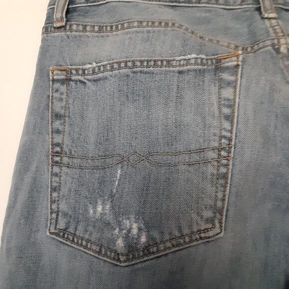 Lucky Brand Jeans Mens 36x32 Blue Denim 221 Original Straight Distressed - Picture 8 of 13
